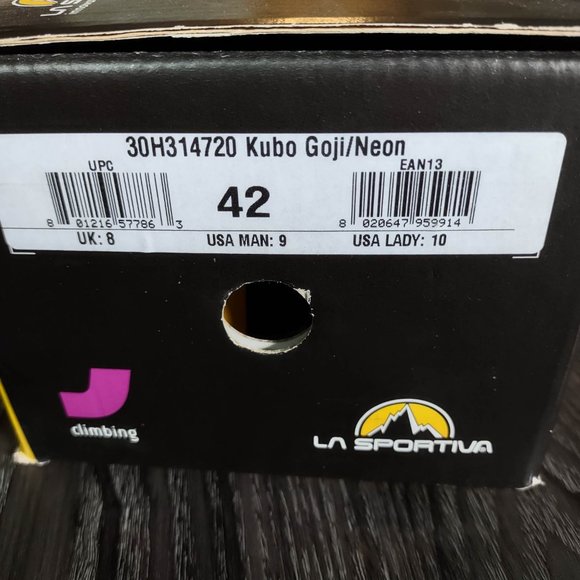 La Sportiva - Kubo Climbing Shoes - Goji Neon (US Mens 9) - Picture 8 of 8